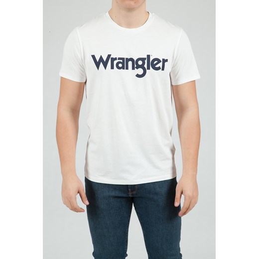 T-shirt męski Wrangler biały z krótkim rękawem 