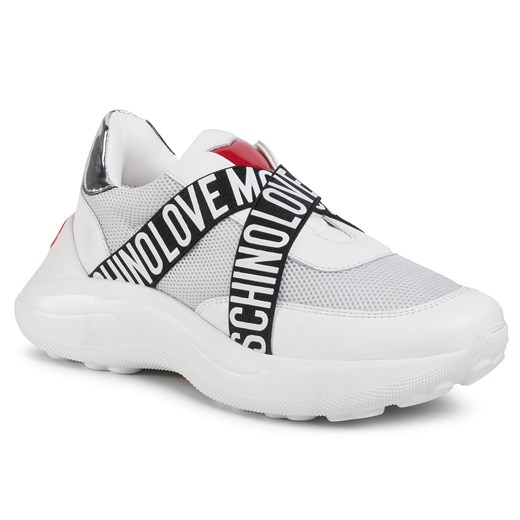 Sneakersy LOVE MOSCHINO - JA15166G1BIN101A  Bia/Arg   38 eobuwie.pl