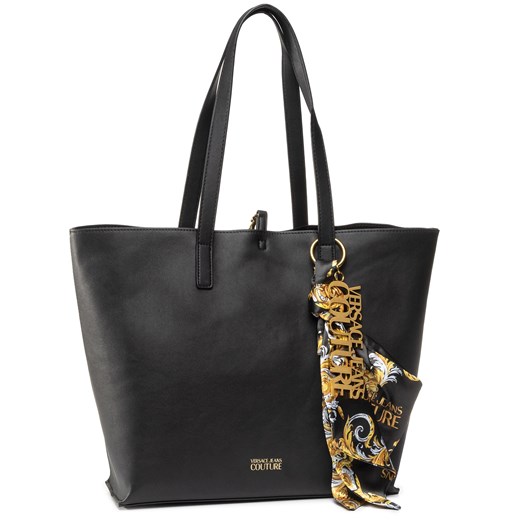 Shopper bag z kolorowym paskiem matowa elegancka duża na ramię 