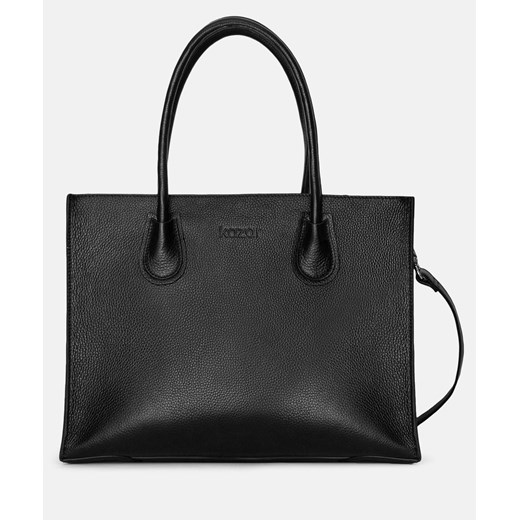 Shopper bag czarna Kazar elegancka bez dodatków 