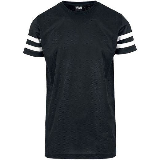 Urban Classics - Stripe Mesh Tee - T-Shirt - czarny   M wyprzedaż EMP 