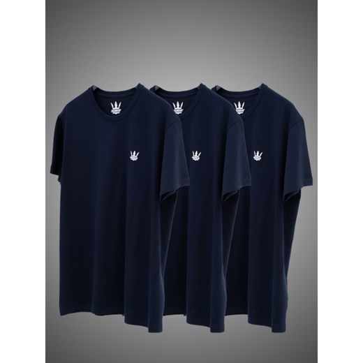 Zestaw 3 T-Shirtów Jigga Wear Mini Crown Granatowch  Jigga Wear 2XL UrbanCity.pl promocja 