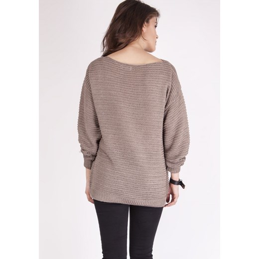 Mkmswetry sweter damski z okrągłym dekoltem bez wzorów 