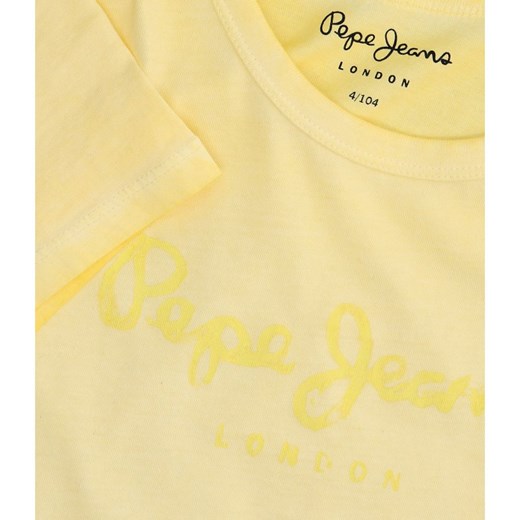 T-shirt chłopięce żółty Pepe Jeans z bawełny 