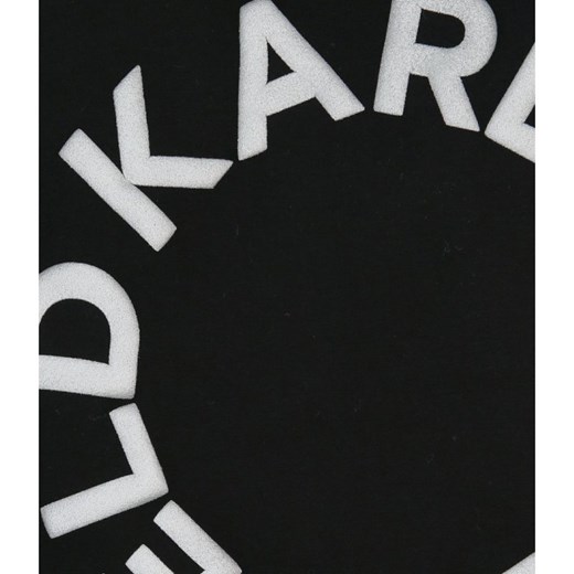 Sukienka dziewczęca czarna Karl Lagerfeld na jesień z napisem 