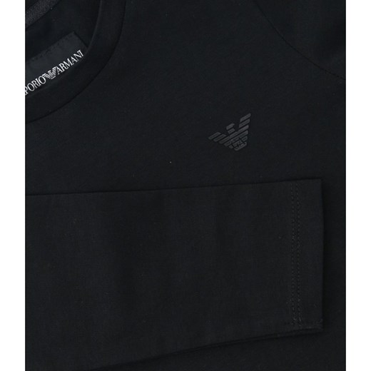 T-shirt chłopięce czarny Emporio Armani z długim rękawem jesienny 