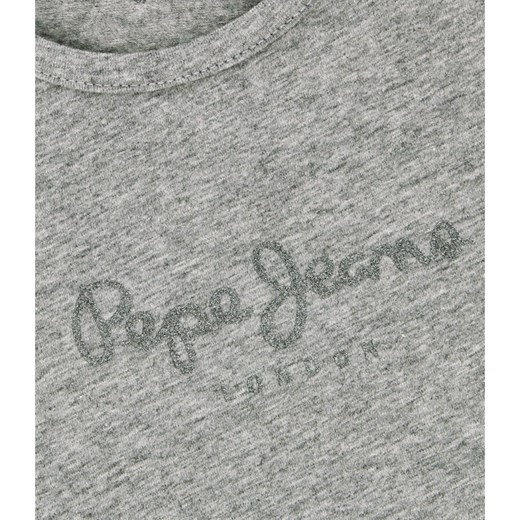 Bluzka dziewczęca Pepe Jeans z napisem z krótkim rękawem 