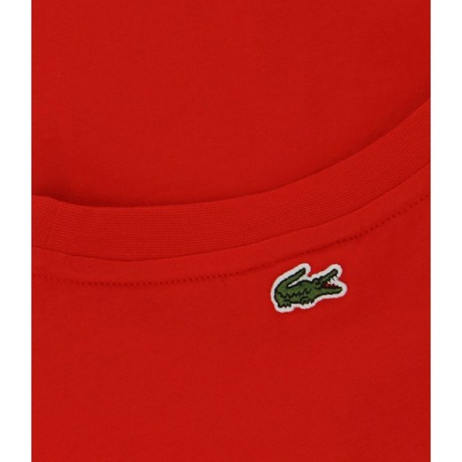 T-shirt chłopięce czerwony Lacoste z krótkim rękawem 
