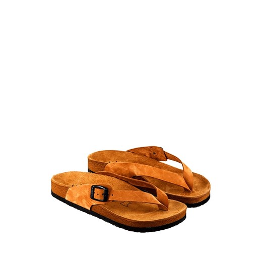 Moosefield Skórzane klapki w kolorze brązowym