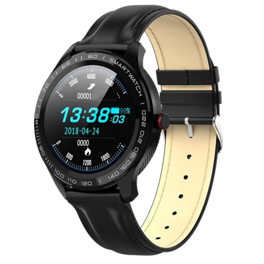 Smartwatch Garett Men 3S RT czarny, skórzany