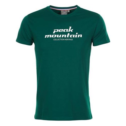 T-shirt męski Peak Mountain zielony bawełniany