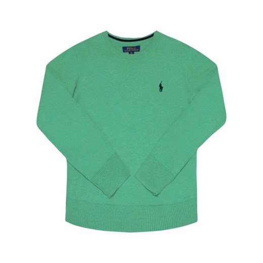 Sweter dziewczęcy zielony Polo Ralph Lauren gładki 