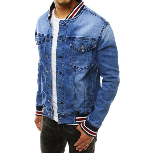 Kurtka męska jeansowa niebieska TX3305  Dstreet S promocyjna cena  