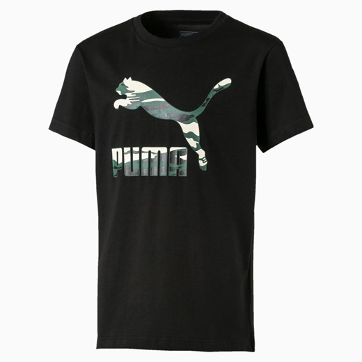 Puma t-shirt chłopięce czarny z krótkim rękawem 