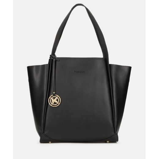 Shopper bag czarna Kazar w stylu glamour 