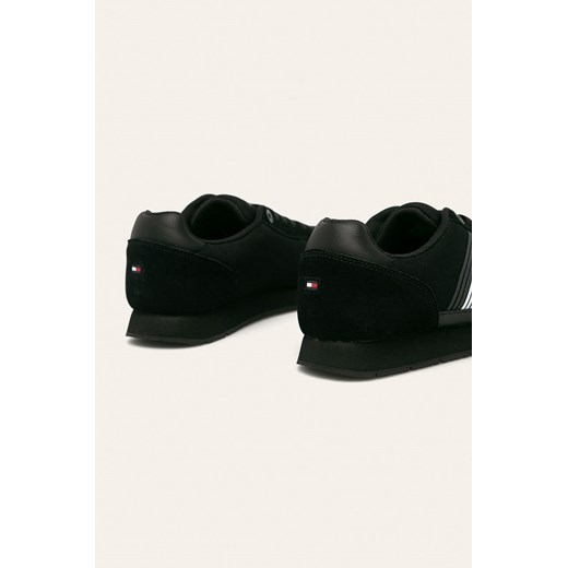 Tommy Hilfiger buty sportowe męskie czarne wiązane z zamszu 