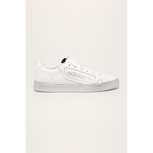 Adidas Originals buty sportowe damskie wiosenne sznurowane białe płaskie bez wzorów ze skóry 
