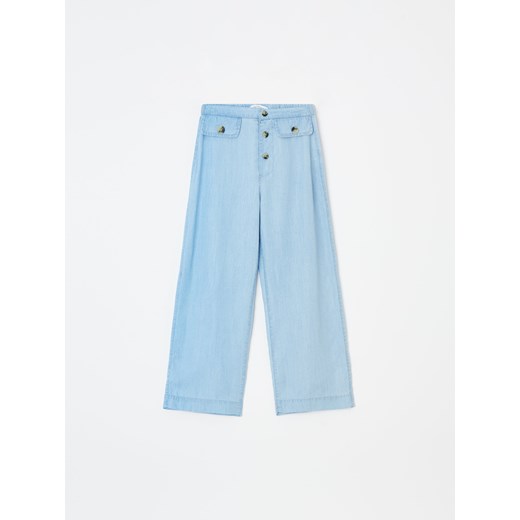 Reserved - Szerokie spodnie z Tencelu™ - Niebieski  Reserved 134 okazja  