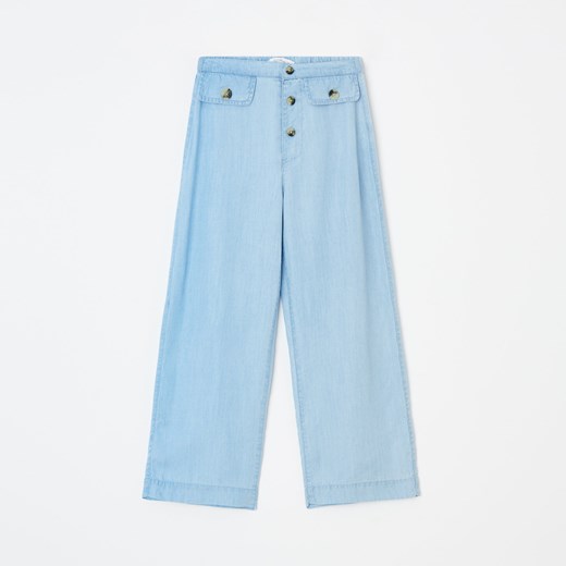 Reserved - Szerokie spodnie z Tencelu™ - Niebieski Reserved  146  promocja 