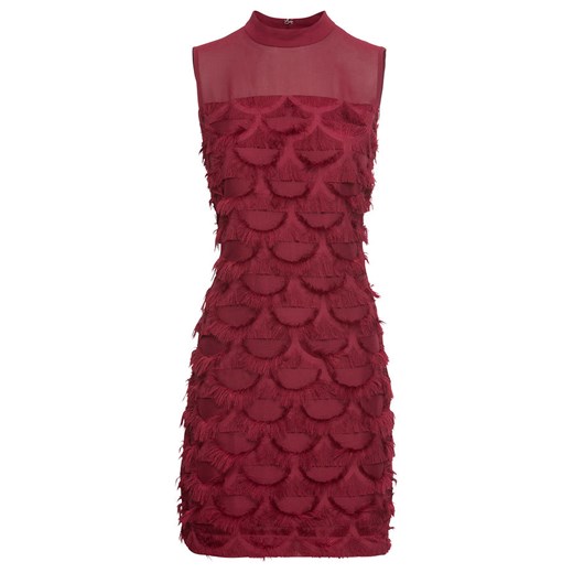 Sukienka czerwona Bodyflirt Boutique z aplikacją bez rękawów mini na sylwestra z golfem 