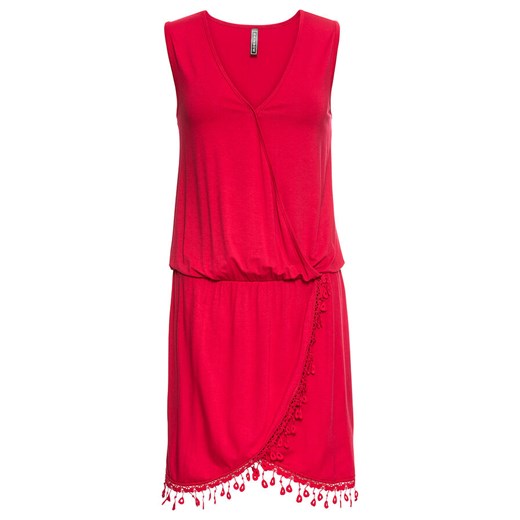 Czerwona sukienka Rainbow casualowa asymetryczna na wiosnę 