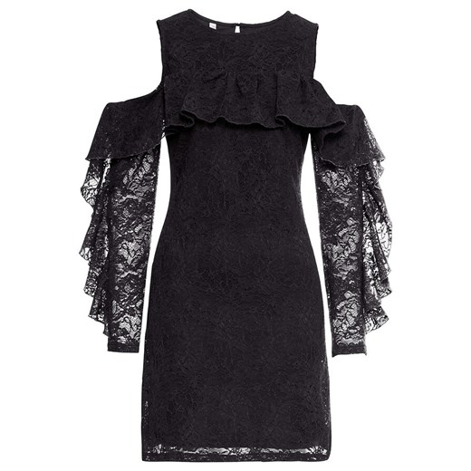 Bonprix sukienka czarna z okrągłym dekoltem mini na sylwestra 