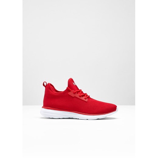 Buty sportowe damskie czerwone Bonprix dla biegaczy płaskie bez wzorów 