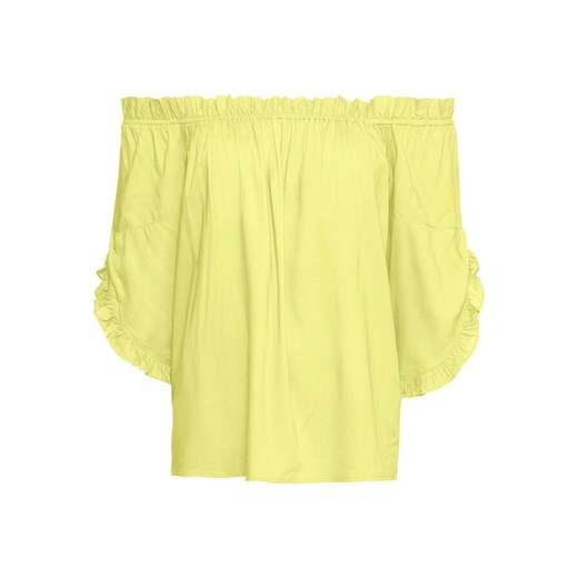 Bonprix bluzka damska żółta bez wzorów 