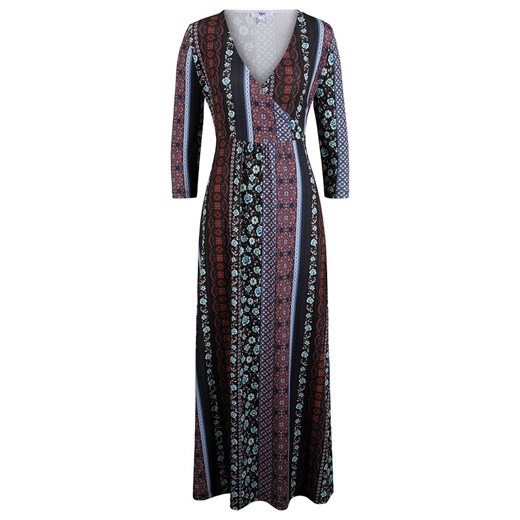 Długa sukienka z patchworkowym nadrukiem | bonprix Bonprix  52/54 
