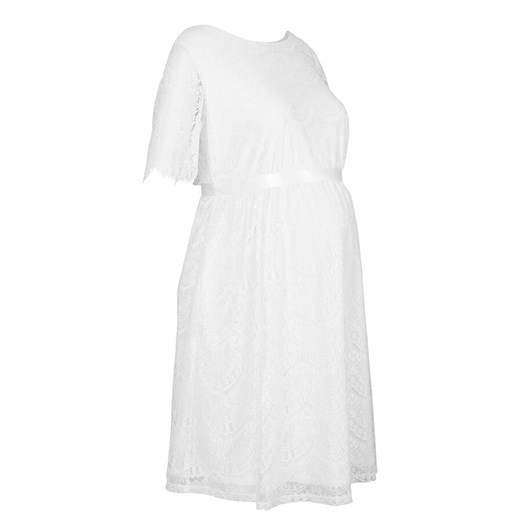 Sukienka ciążowa biała Bonprix koronkowa 