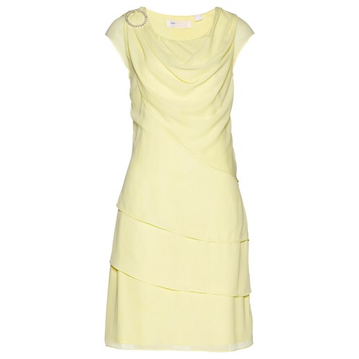 Sukienka Bonprix z szyfonu żółta mini 