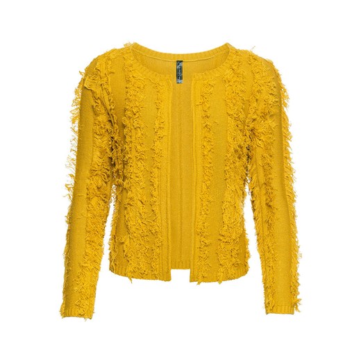 Sweter damski żółty Bonprix z okrągłym dekoltem 