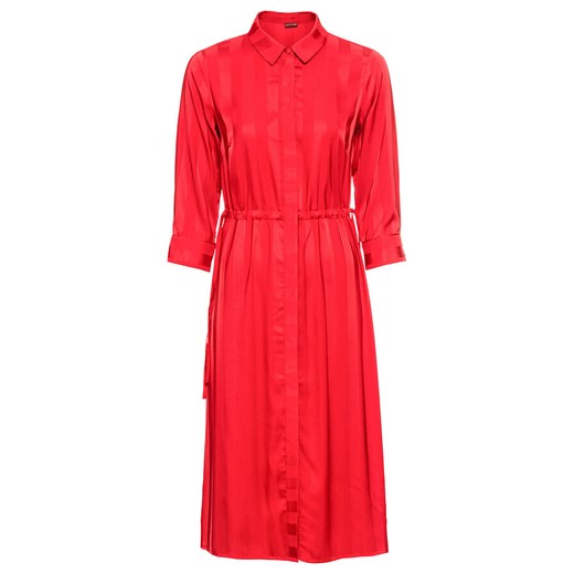 Sukienka Bonprix szmizjerka czerwona z długim rękawem 