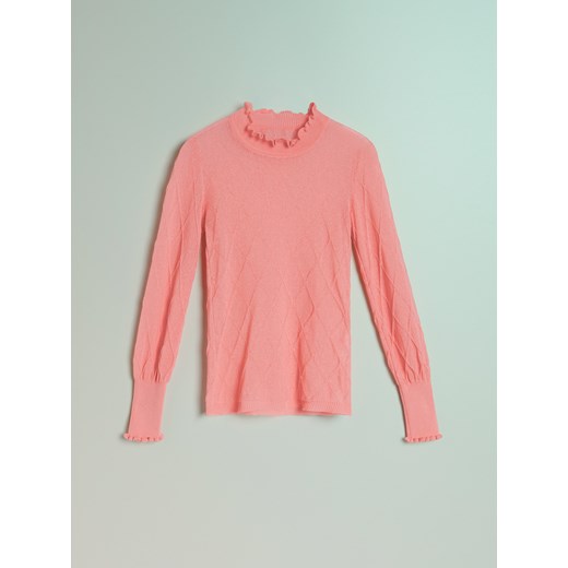 Sweter damski Reserved różowy bez wzorów 