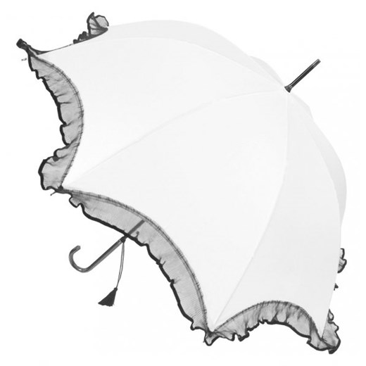Isabella biała elegancka parasolka z falbaną