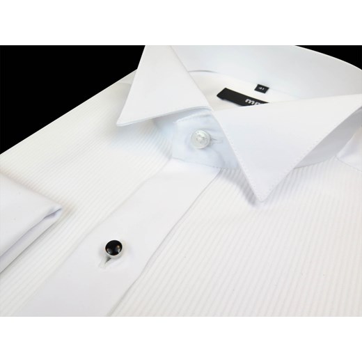 Biała koszula smokingowa z pliskami Mmer 099