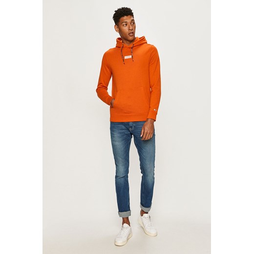 Pomarańczowy bluza męska Tommy Jeans casualowa bez wzorów 