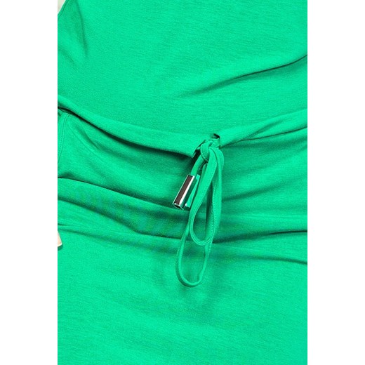 Numoco sukienka zielona z krótkim rękawem z wiskozy midi 