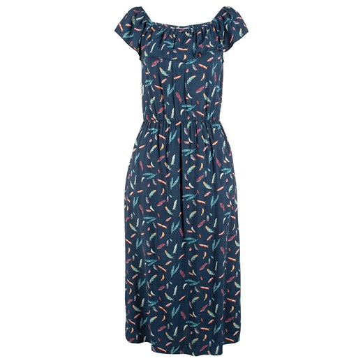Sukienka niebieska Bonprix midi prosta na wiosnę na spacer z krótkimi rękawami 