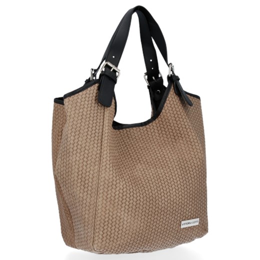 Shopper bag Vittoria Gotti na ramię matowa bez dodatków duża 