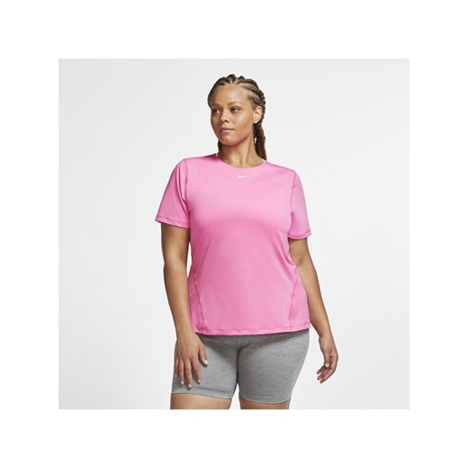 Damska siateczkowa koszulka Nike Pro (duże rozmiary) - Różowy Nike 2X okazja Nike poland