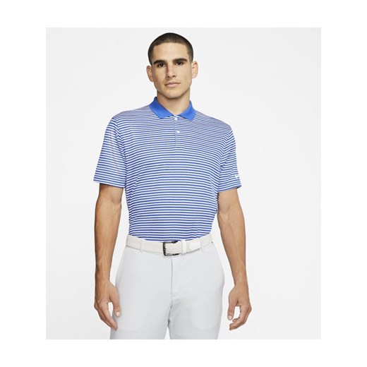 Męska koszulka polo do golfa w paski Nike Dri-FIT Victory - Niebieski Nike S wyprzedaż Nike poland