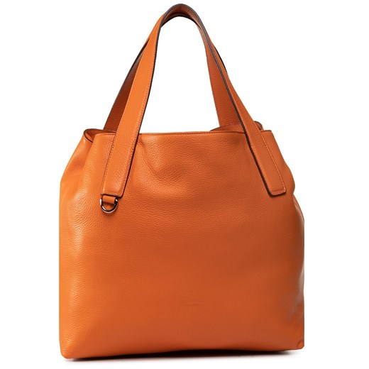 Shopper bag elegancka pomarańczowy duża bez dodatków matowa na ramię 