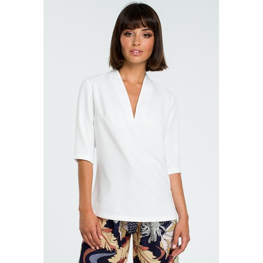 CM3819 Kobieca bluzka koszulowa - biała