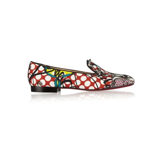 Sakouette printed cotton-sateen loafers