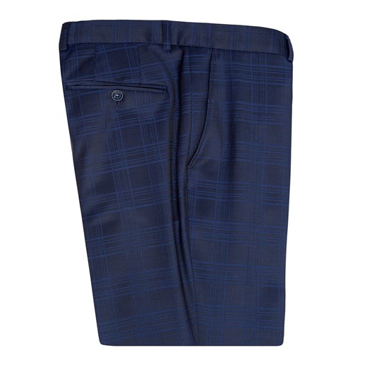 Wełniane spodnie w niebieską kratę GDGS900341