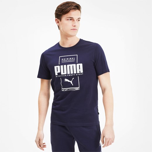 PUMA Męska Koszulka Box, Peacoat, rozmiar XS, Odzież  Puma XL PUMA EU