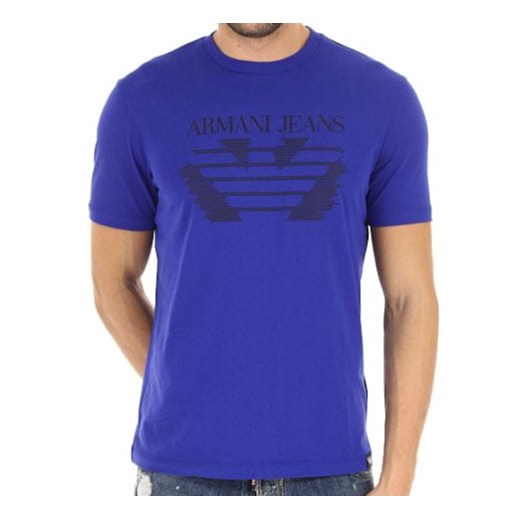 t-shirt męski armani jeans 6y6t66 6jpfz niebieski
