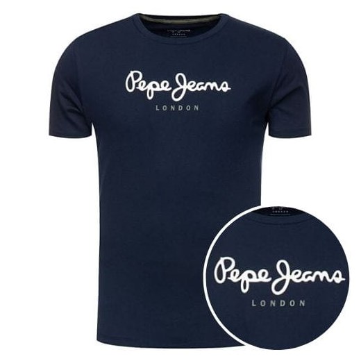 t-shirt koszulka męska c pepe jeans granatowa stretch
