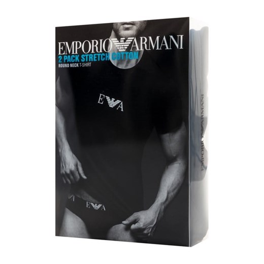 t-shirt męski emporio armani 2 pack 111267 cc715 czarny stretch